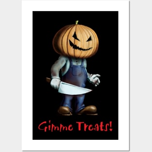 Pumpkin Kid Gimme Treats Halloween Design Posters and Art